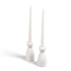 Turned Marble Candle stands -set of 2