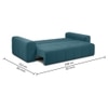 Riyab 3 Seater Pull Out Sofa cum Bed  in T Blue Colour