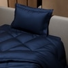 Stoa Paris Comforter for Single Bed, 300TC Satin Comforters in Mystique Blue