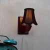 Devansh Wood Wall Mounted Lamp With Black Cotton Shade