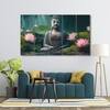 The Castle Decor Lord Buddha Meditation Wall Art Framed Painting 27x48 Inch (Style 2)