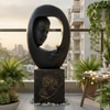 Buddha Face Shower Black Fiber Glass Indoor Fountain With Stand