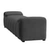 Venza Velvet 2 Seater Ottoman Bench in Dark Grey Color
