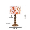 Devansh Multicolor Cotton Table Lamp With  Wood Natural Base (7X7X15.5 Inches)-14