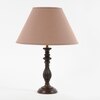 Lorette hand crafted Solid wood walnut finish table lamp With Beige Cotton Shade