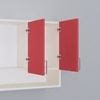 3 Doors Modular Wall Mounted Kitchen Cabinet With Organizer Shelf In Scarlet Red Finish