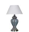 Syracuse Blue Glass Table Lamp With White Cotton Shade