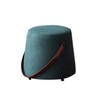 Hoist Collection Pouf With Faux Leather Strap in Green Color Set Of 2