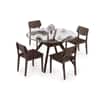Wesley - Lawson 4 Seater Dining Table Set (Colour- Dark Brown, Finish- Dark Walnut)