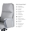 Polar High Back Leatherette Office Chair In Grey Colour