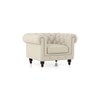 Winchester 1 Seater Half Leather Sofa In Creme Fraiche Italian Leather
