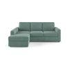Apollo Compact Sofa (Colour : Dusty Turquoise Velvet, Cushion : Hard, Back Type : Regular, Seating Capacity : Left Aligned 2 Seater + Left Aligned Chaise)