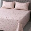 Mira Pink Floral 400 TC Cotton Flat Queen Size Bedsheet with 2 Pillow Covers – Threads