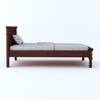 Naisha Solid Wood Single Size Non Storage Bed In Teak Finish