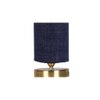 Jack Blue Jute table lamp with Gold wood base