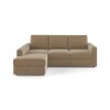 Apollo Compact Sofa (Colour : Fawn Velvet, Cushion : Hard, Back Type : Regular, Seating Capacity : Left Aligned 2 Seater + Left Aligned Chaise)