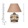 VARELLO Clear Glass Table Lamp with Gold Accent and Wood Base Beige Shade