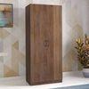 Zoey Engineered Wood 2 Door Wardrobe in Classic Walnut Finish