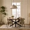 Crispio Solid Wood 6 Seater Dining Table in black Finish