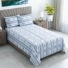 Blue And White Floral 400 Tc  Cotton Flat  Single Bed Size  Bedsheet With 2 Pillow Cover
