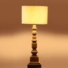 Devansh Off White Cotton Table Lamp With  Wood Natural Base  (7X7X21.25 Inches)-2