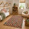 Imperial Knots Multicolor Geometric Hand Woven Dhurrie 4x6 Feet