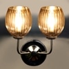 Devansh Steel Electric Wall Light in Steel Colour with Lavender Shade Count of 2 Lights