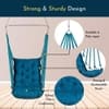 Swingzy Soft Leather Velvet Hanging Swing Chair for Adults Cotton Blue