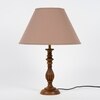 Lorette hand crafted Solid wood honey finish table lamp With Beige Cotton Shade