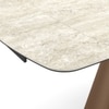 Aeris Ceramic 6 To 8 Seater Extendable Dining Table With 6 Tulip Dining Chairs (Finish : Rome Travertine, Chair Colour : Cream)