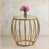 Contemporary Metallic Cage End Table in Gold Color