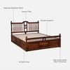Nilaya Sheesham Wood Queen Size Bed in Honey Oak Finish with Box Storage