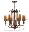 Eliante 6-Light Chandelier, Mild Steel Modern Ceiling Fixture For Living Room And Dining Room