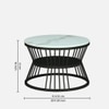 Nxus Square Metal Nesting Coffee Table Set Black Finish White Porcelain Top Set Of 2