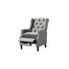 Louis Solid Wood One Seater Manual Recliner in Grey Colour