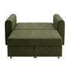 Baruna 1 Seater Velvet Pull Out Sofa Cum Bed with Storage In Green Color