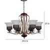 Eliante S-322-6Lp Mild Steel 6-Light Chandelier, Modern Ceiling Lighting Fixture