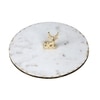 Marble Platter With Gold Finish Metal Piece Attachment