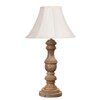 Devansh Off-White Cotton Vintage  Lamp With Wood Base (12X19)