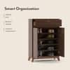 Webster 15 Pair Shoe Rack in Walnut Finish