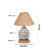 Devansh Conical Beige Jute Shade Lamp With Wood & Mosaic Glass Base For Decoration/Office/Home/Gifting/Study For Decoration/Office/Home/Gifting/Study -(10X10X14.5) Inches -A