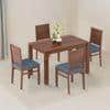 Atlas Solid Wood 4 Seater Dining Table With Atlas Dining Chair Set