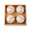 Ceramic Floral Jars with Lids and Wooden Tray Pink Floral Pattern Set of 4 Handcrafted