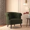 Bardot Lounge Chair in Deep Olive Velvet Colour
