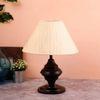 Vicente Off White Fabric Shade Table Lamp with Black Iron Base