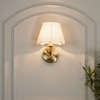 Sadie Shine Brass Metal Finish Wall Light With scalloped edges Shade