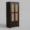 Rita Solid Wood Two Door With Two Drawer Rattan Cane Designed Wardrobe  In Tubbeco Finish