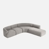 Zenliving Wood Left Aligned 3-Seater With Upholstery Non Storage Sofa In Grey Colour