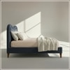 Elaris Curve Comfort Queen Size Bed in velvet With Engineer Wood Frame & Hydraulic Storage