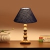 Devansh Blue Jute Table Lamp With Wood Natural Base (10X10X16) Inches)-37